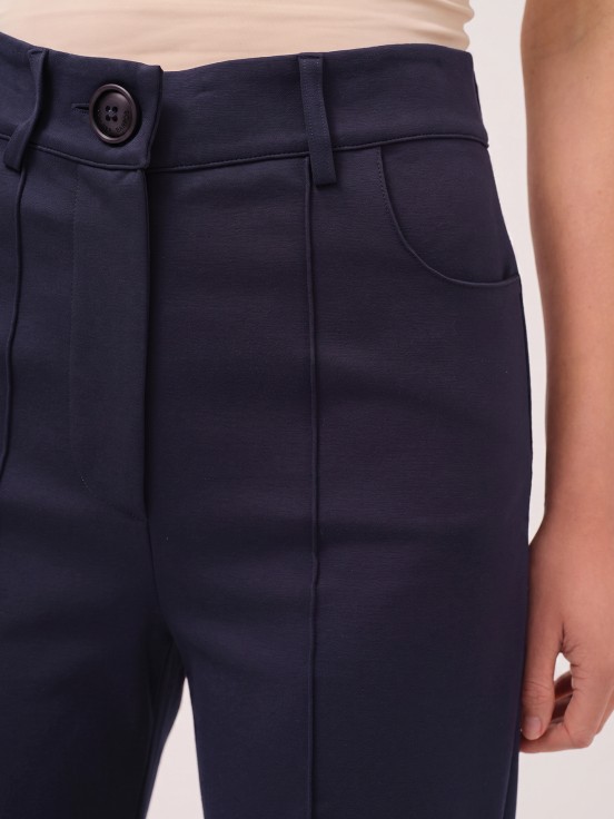 Knit trousers with pockets