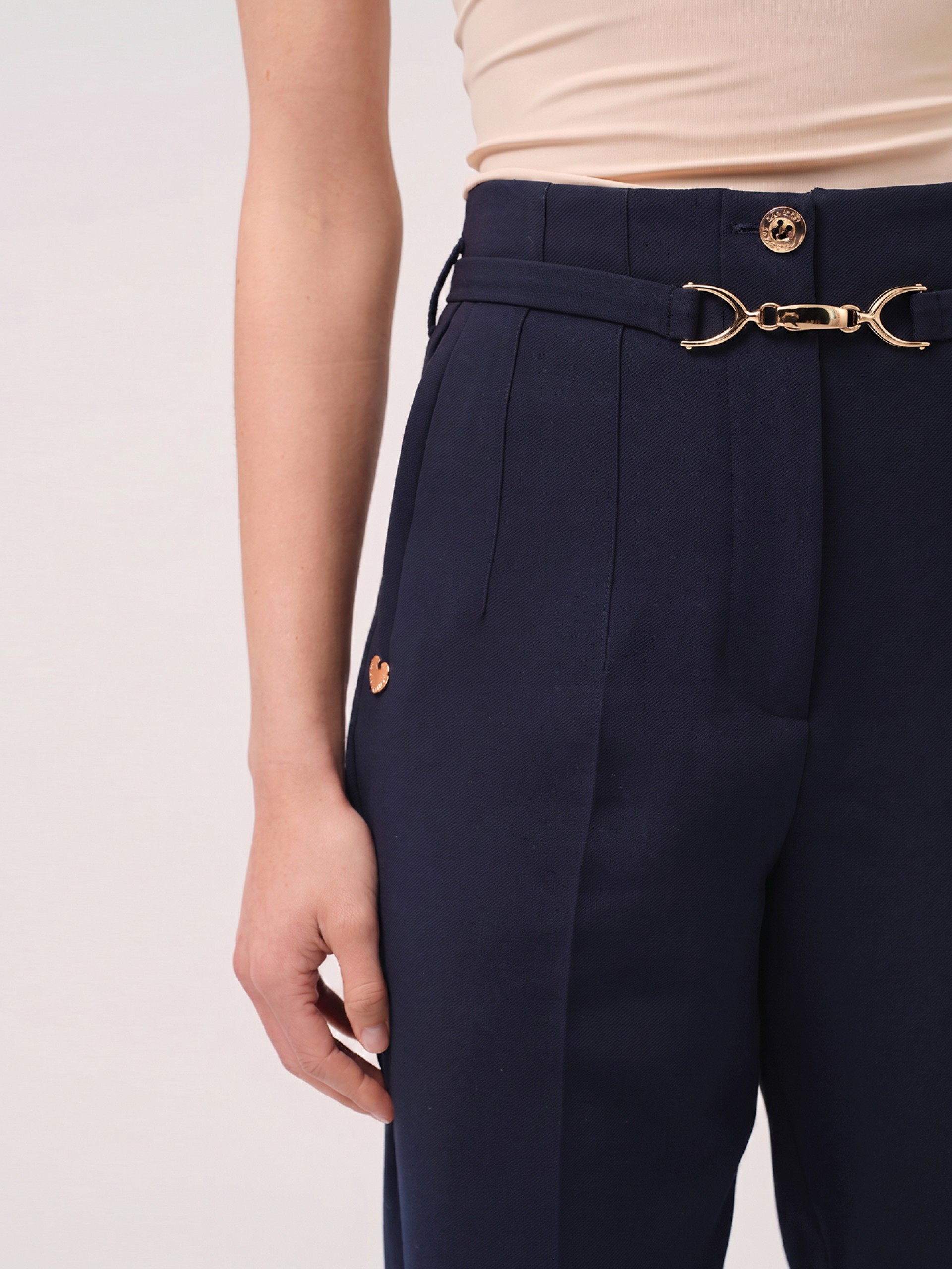 Classic trousers with decorative belt