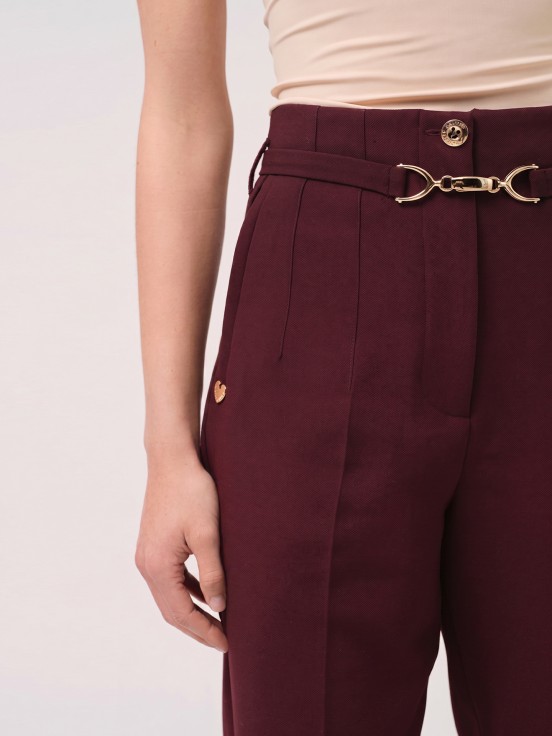 Classic trousers with decorative belt