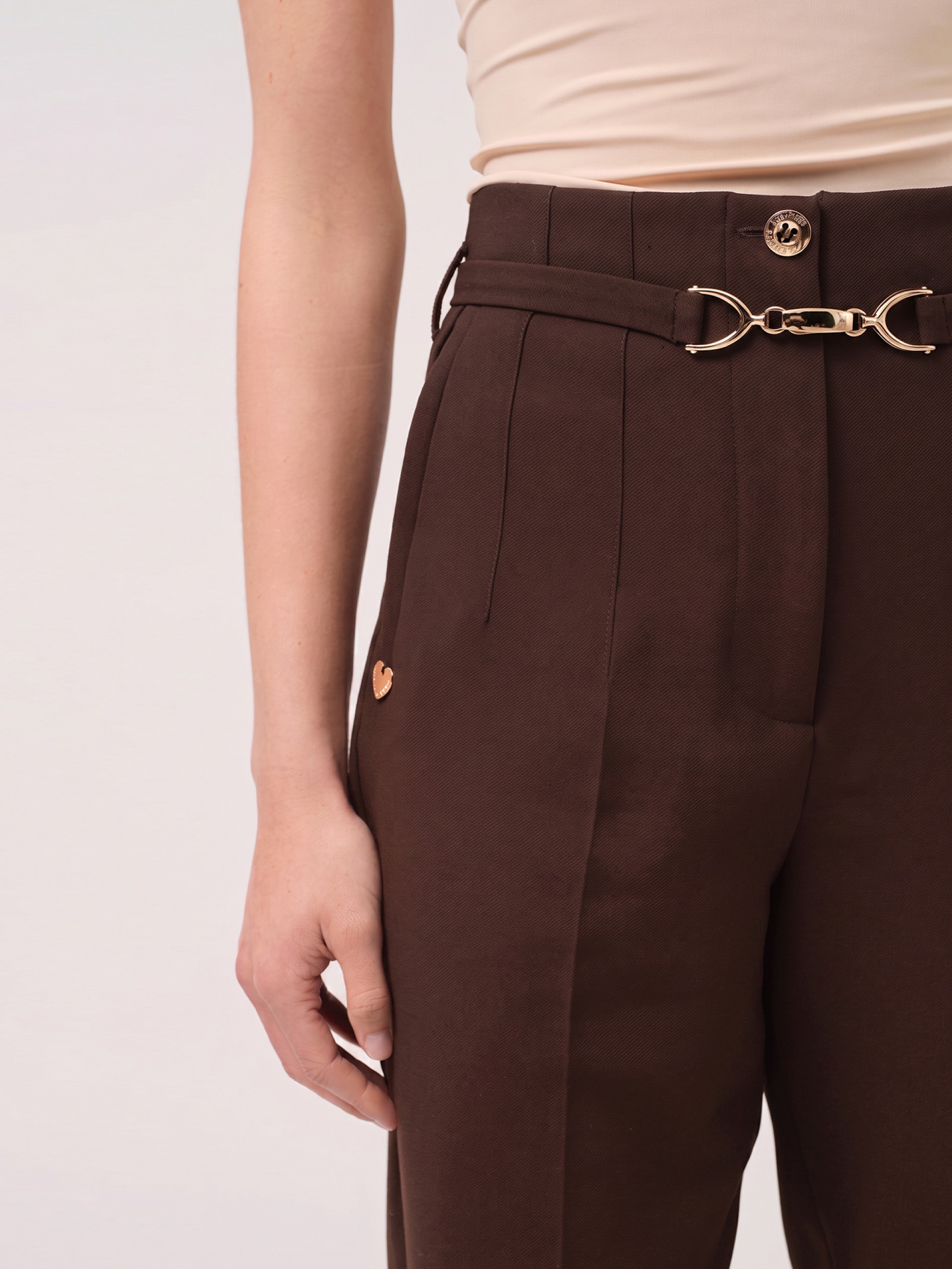 Classic trousers with decorative belt