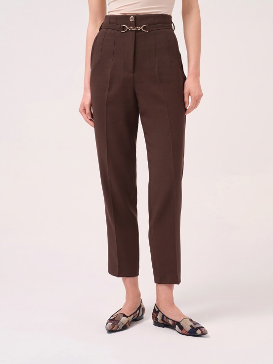 Classic trousers with decorative belt