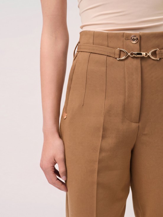 Classic trousers with decorative belt