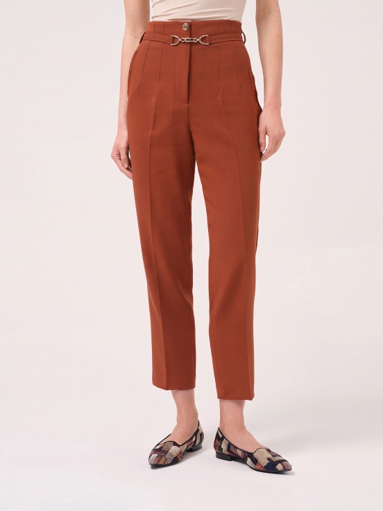 Classic trousers with decorative belt