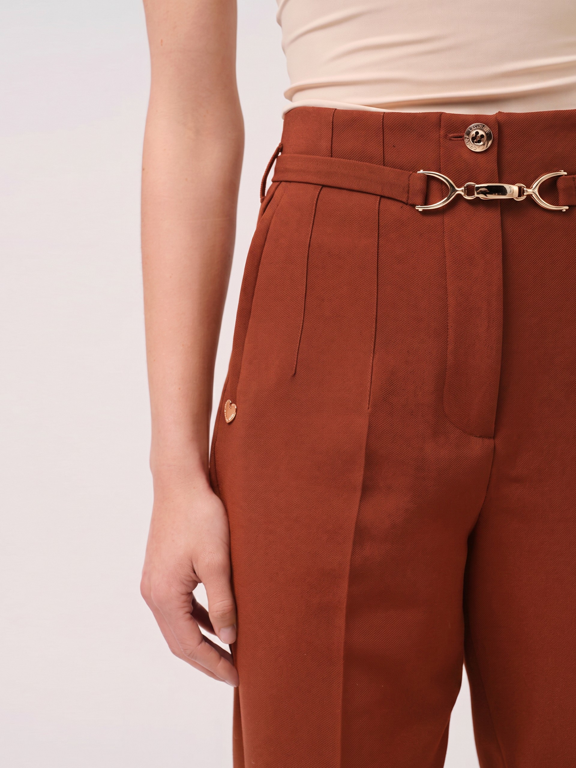 Classic trousers with decorative belt