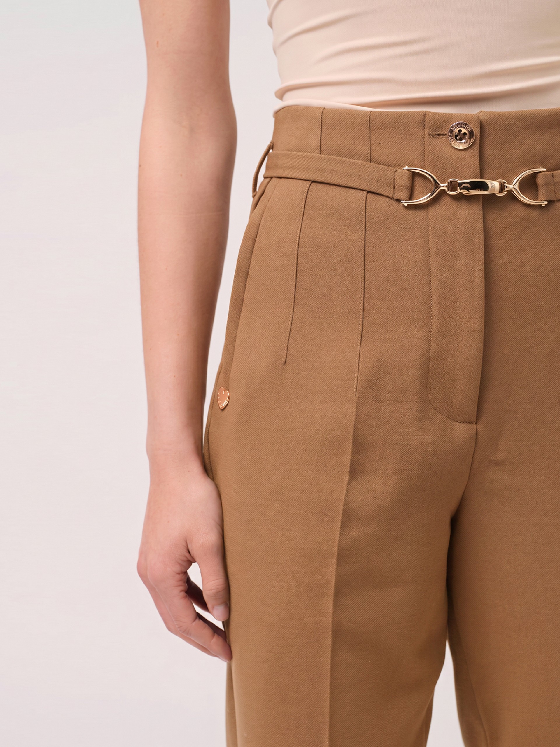 Classic trousers with decorative belt