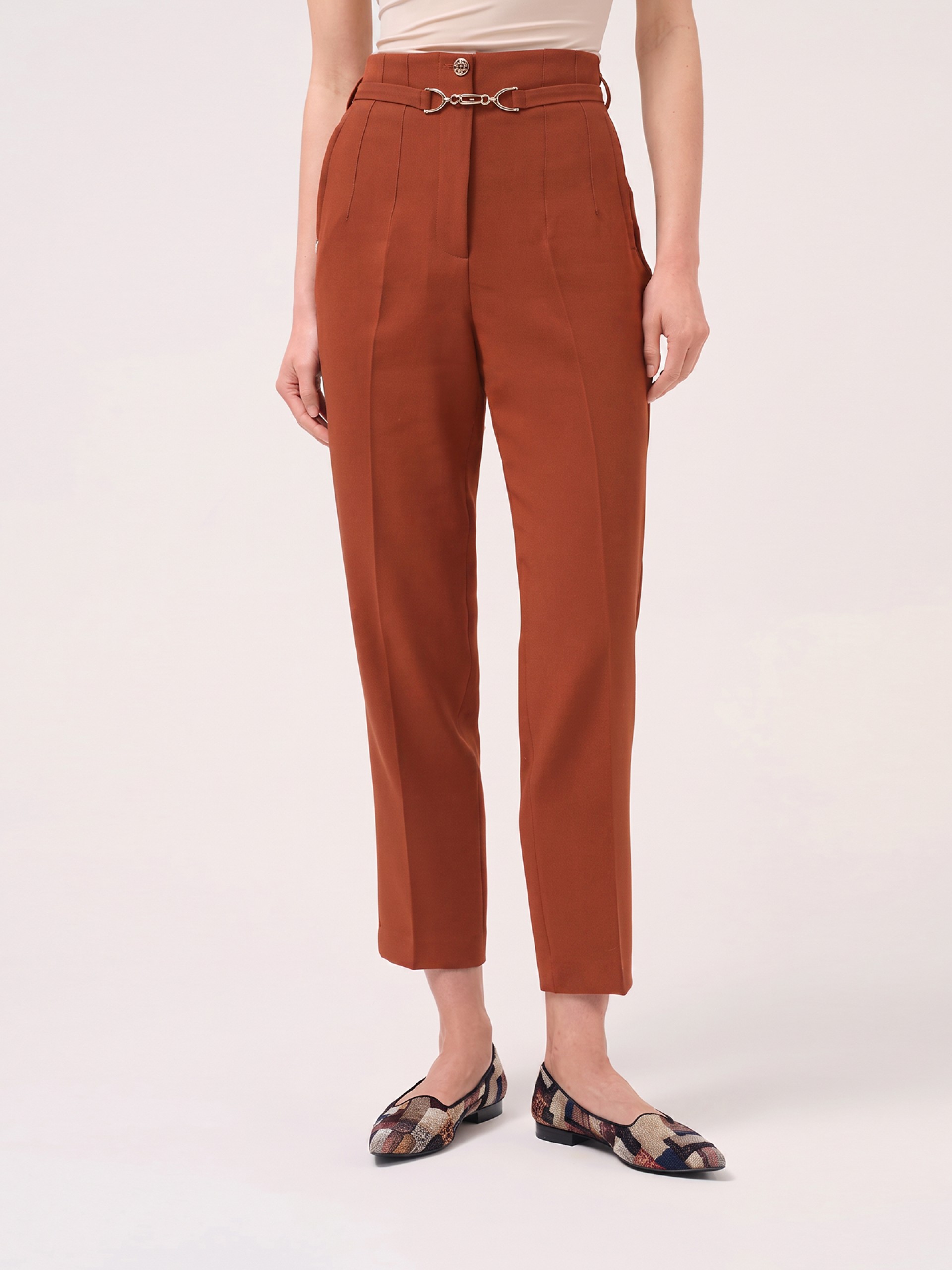 Classic trousers with decorative belt