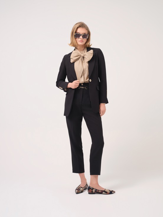 Classic trousers with decorative belt
