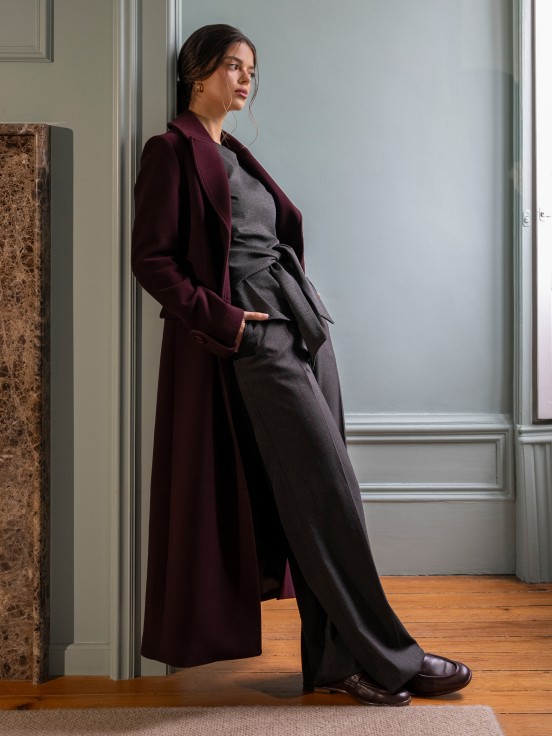 Burgundy striped trousers