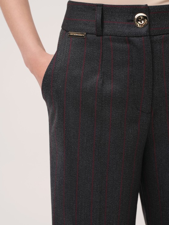 Burgundy striped trousers