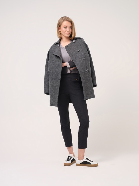 Slim-fit trousers with flaps