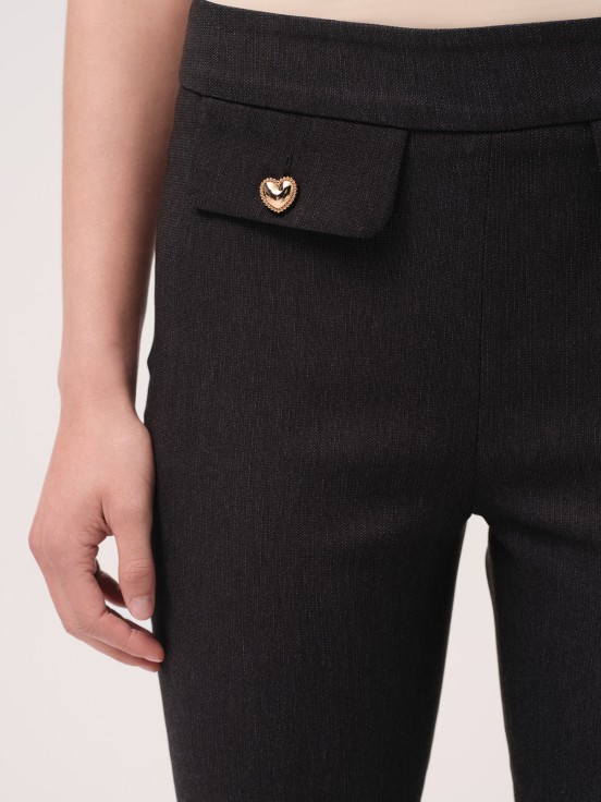 Slim-fit trousers with flaps