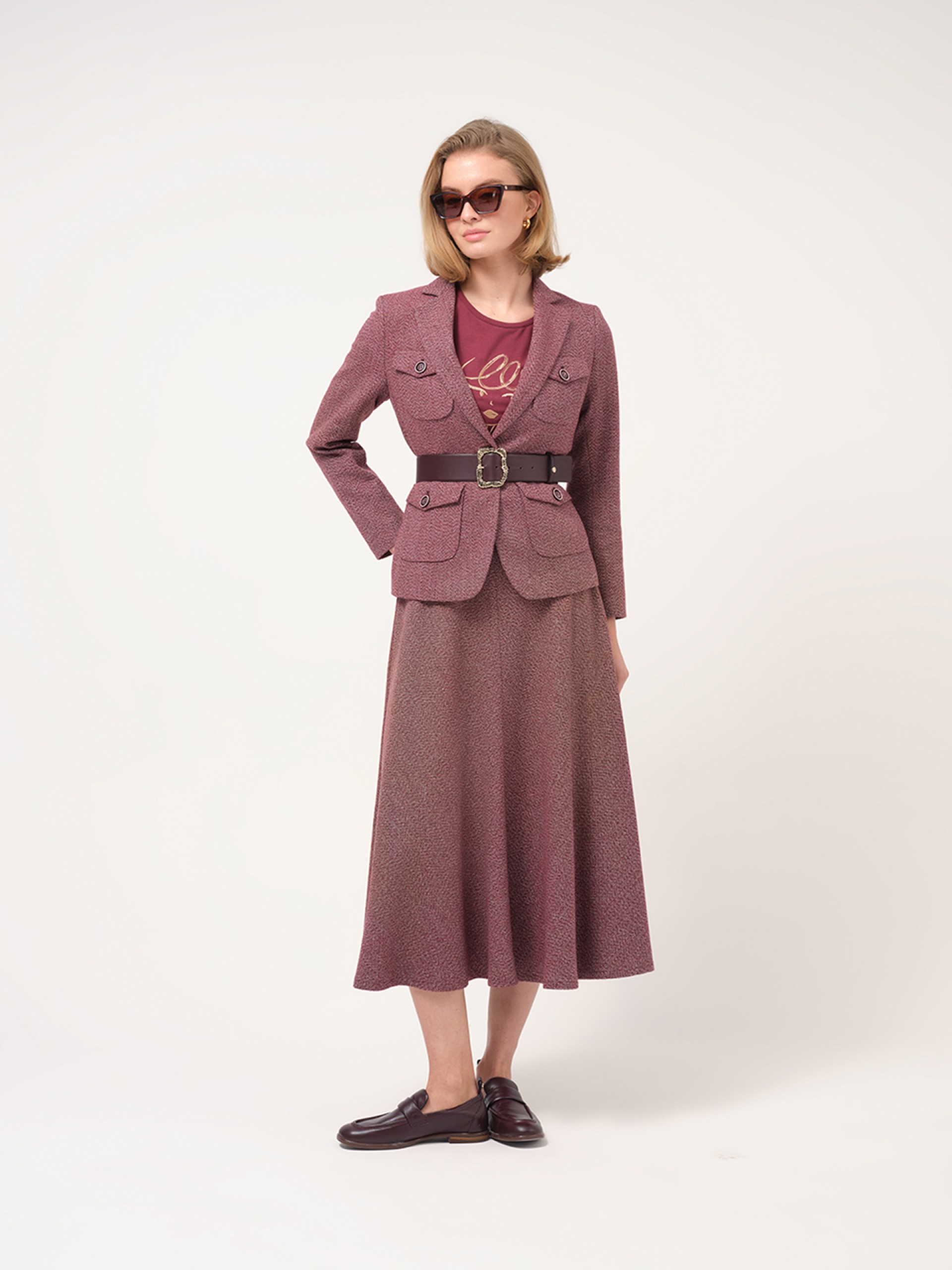 Flared midi skirt