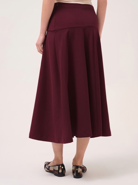 Midi flared skirt with hip seam Midi flared skirt with hip seam