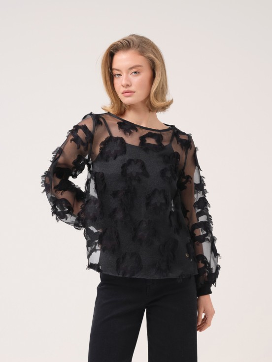 Blusa de georgette fil coup�