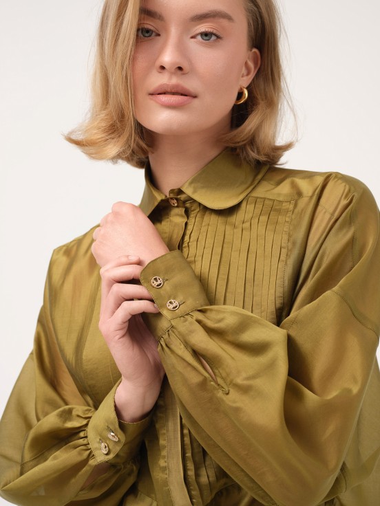 Blouse with pintucks