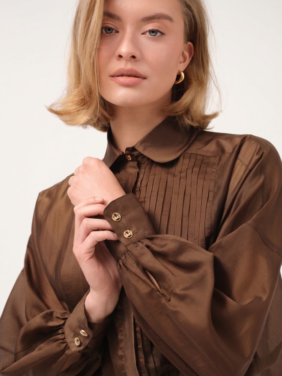 Blouse with pintucks