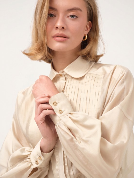 Blouse with pintucks
