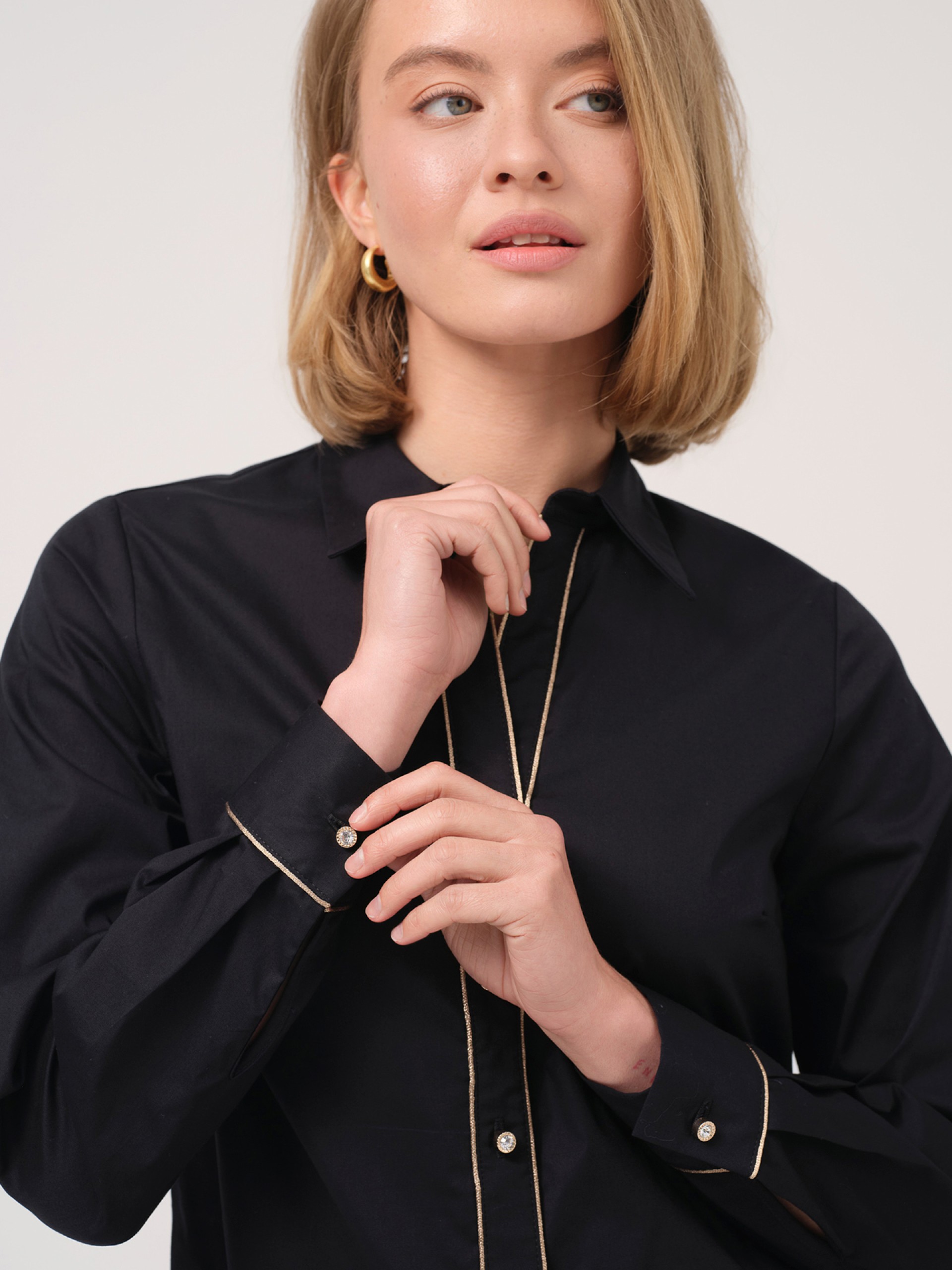 Shirt with gold-tone details
