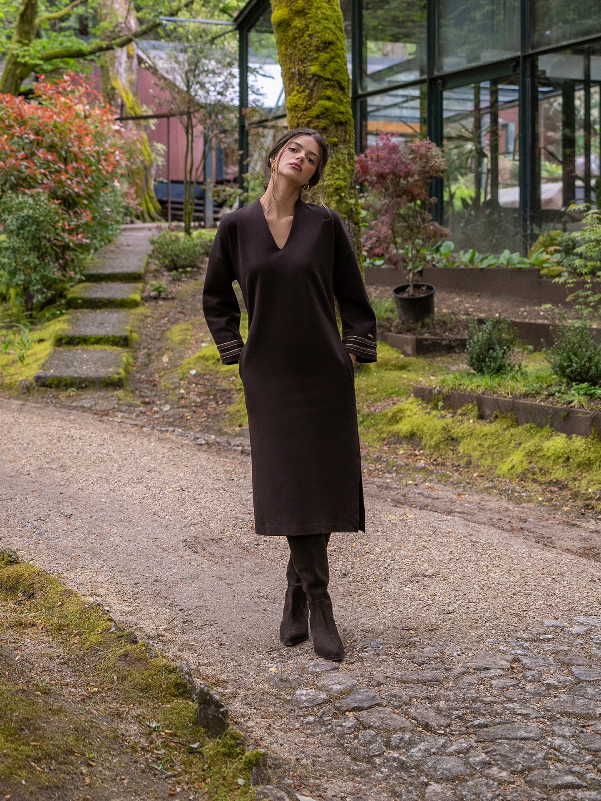 Vestido midi de malha