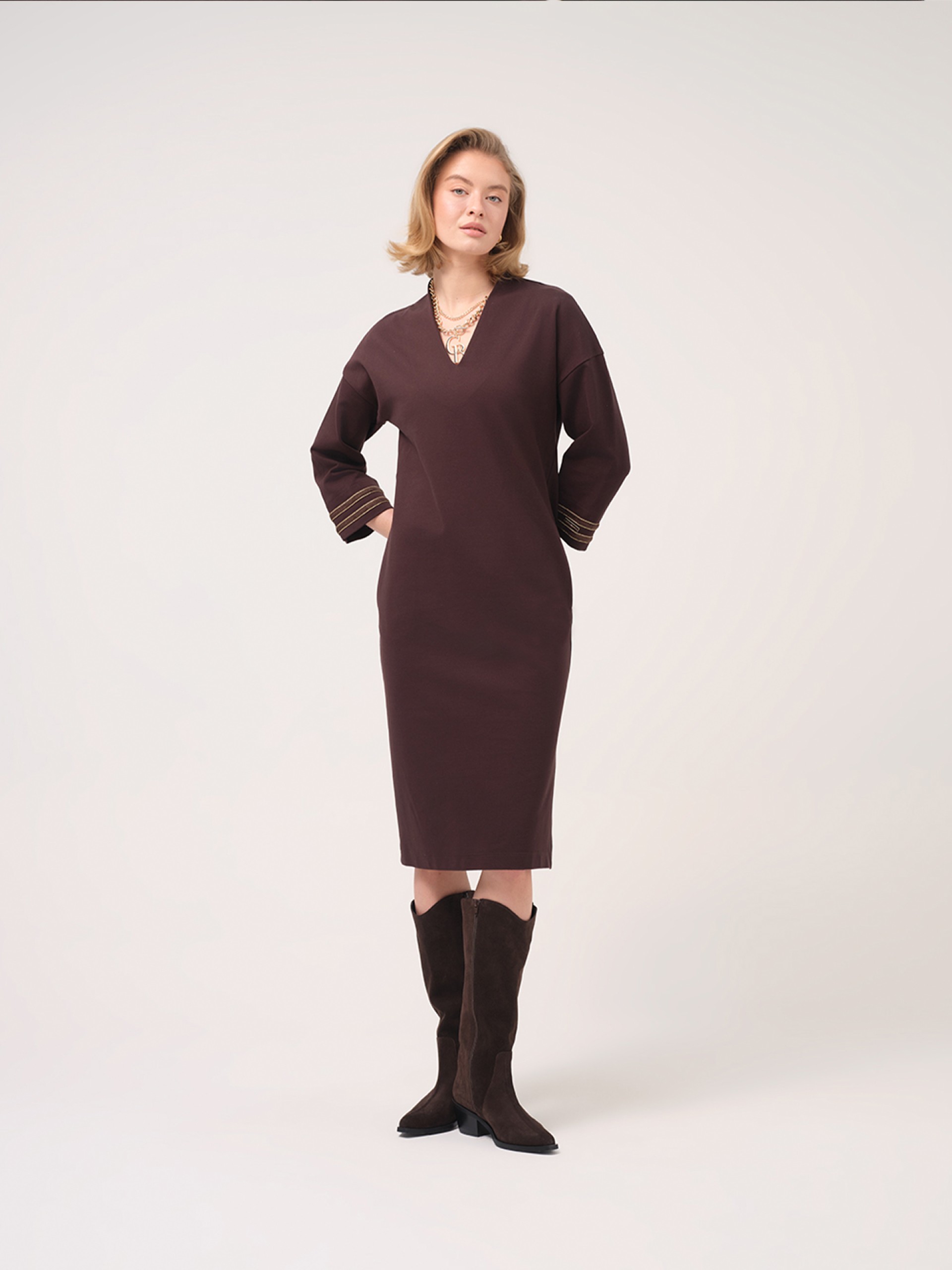 Vestido midi de malha