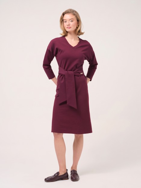 Vestido midi de malha com nó Vestido midi de malha com nó