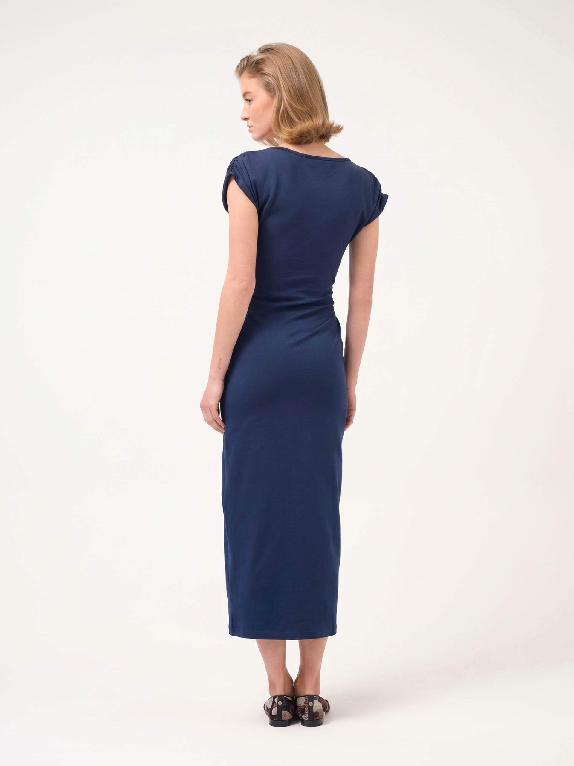 Long knitted wrap dress