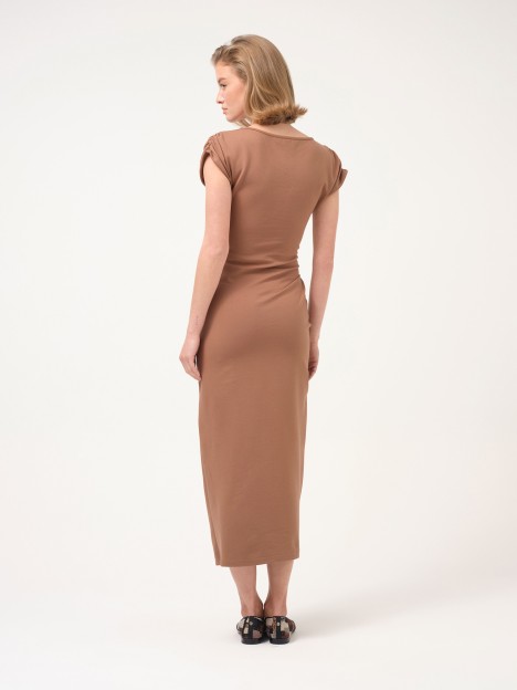 Vestido comprido de malha cruzado
