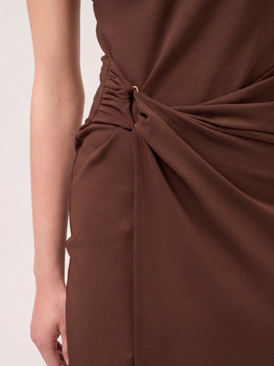 Long knitted wrap dress