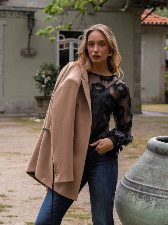 Blazer de fazenda com cinto