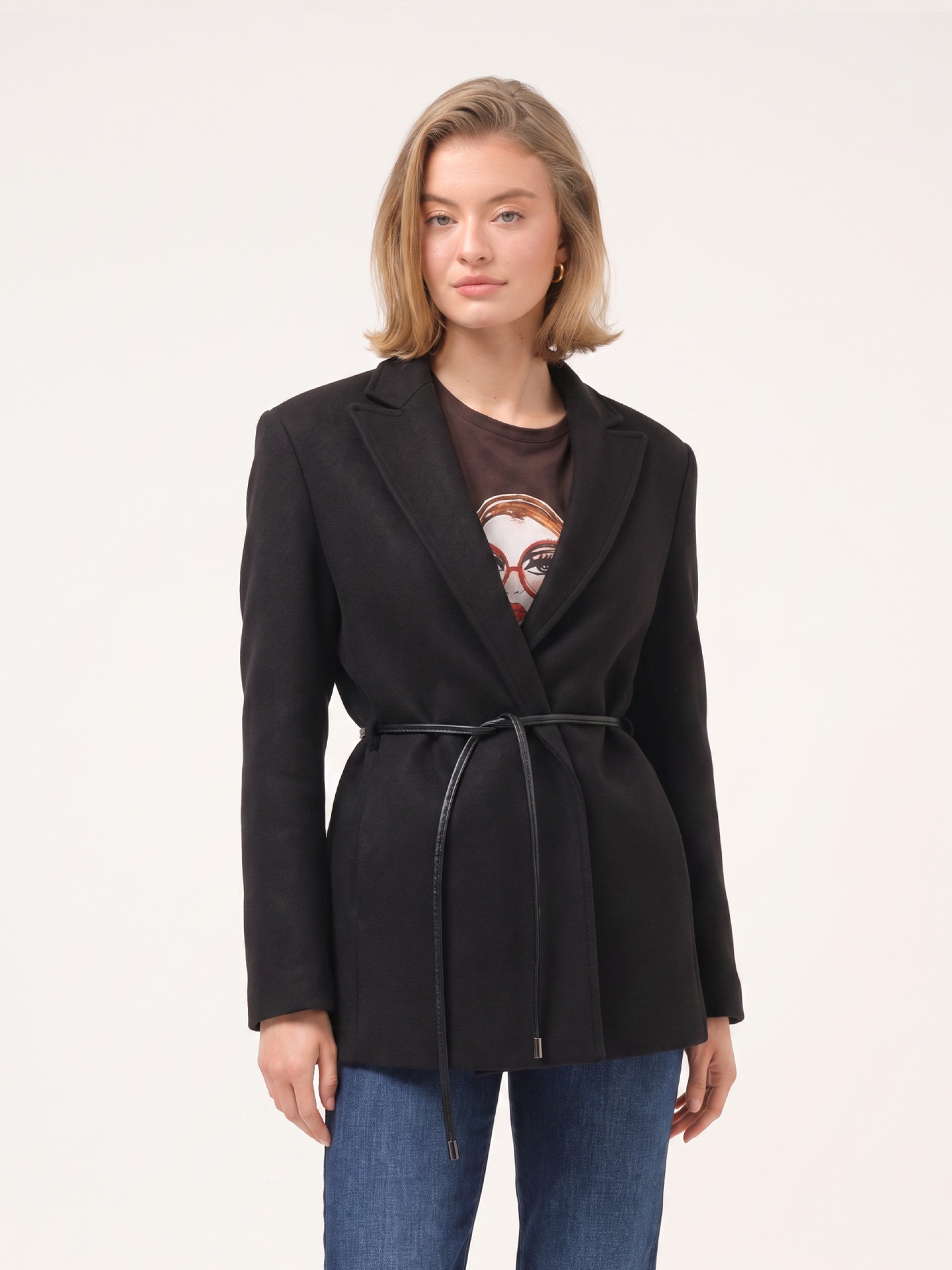 Blazer de fazenda com cinto
