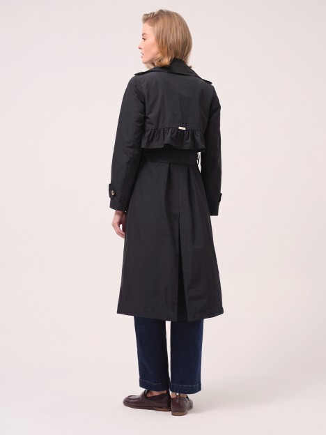 Trench coat with ruffle