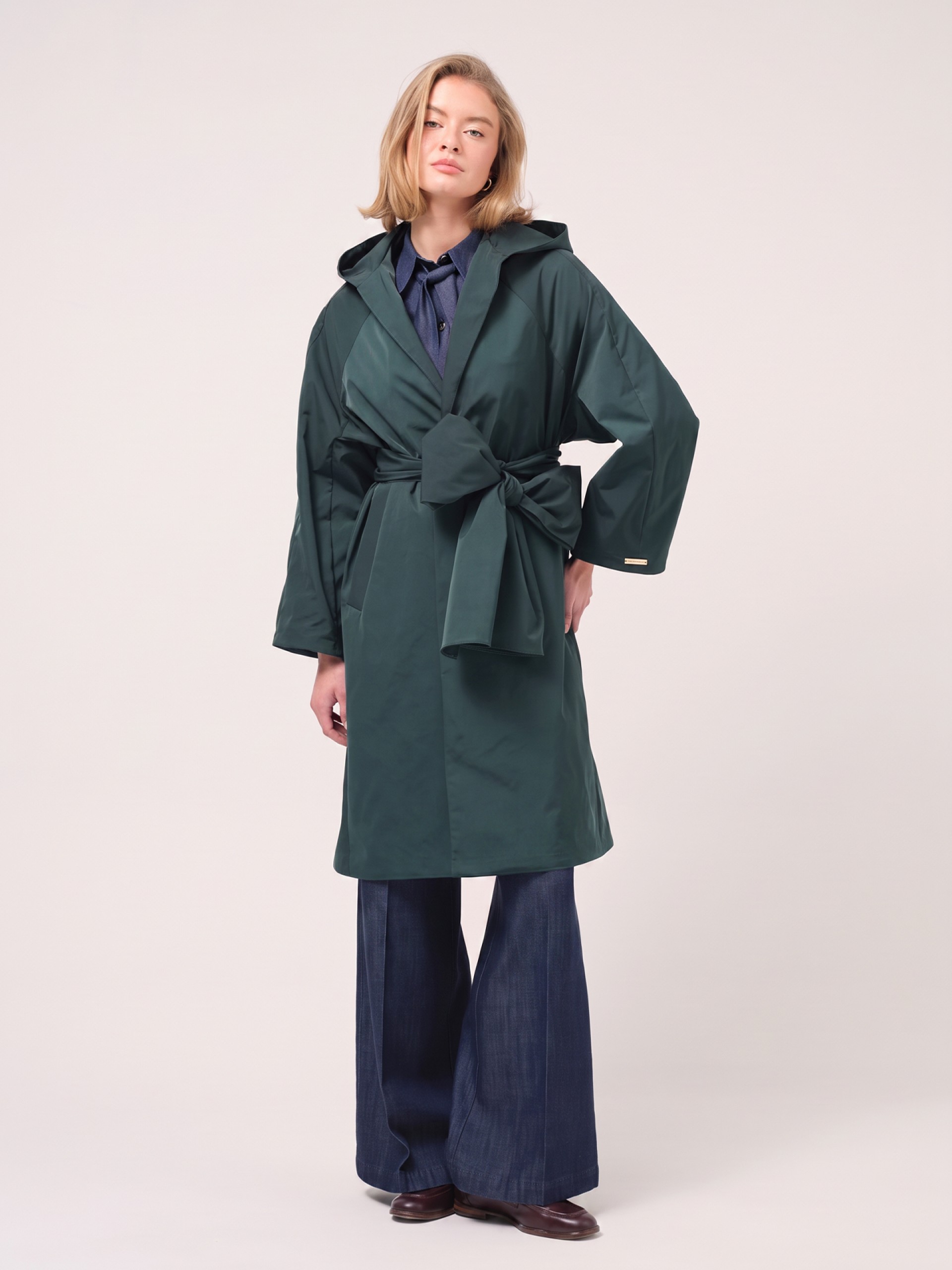 Hooded rain cape