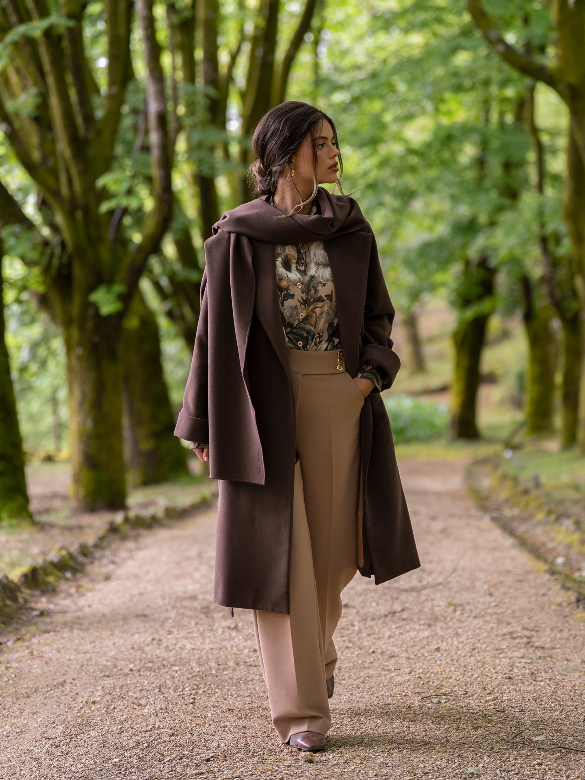 Casaco midi robe