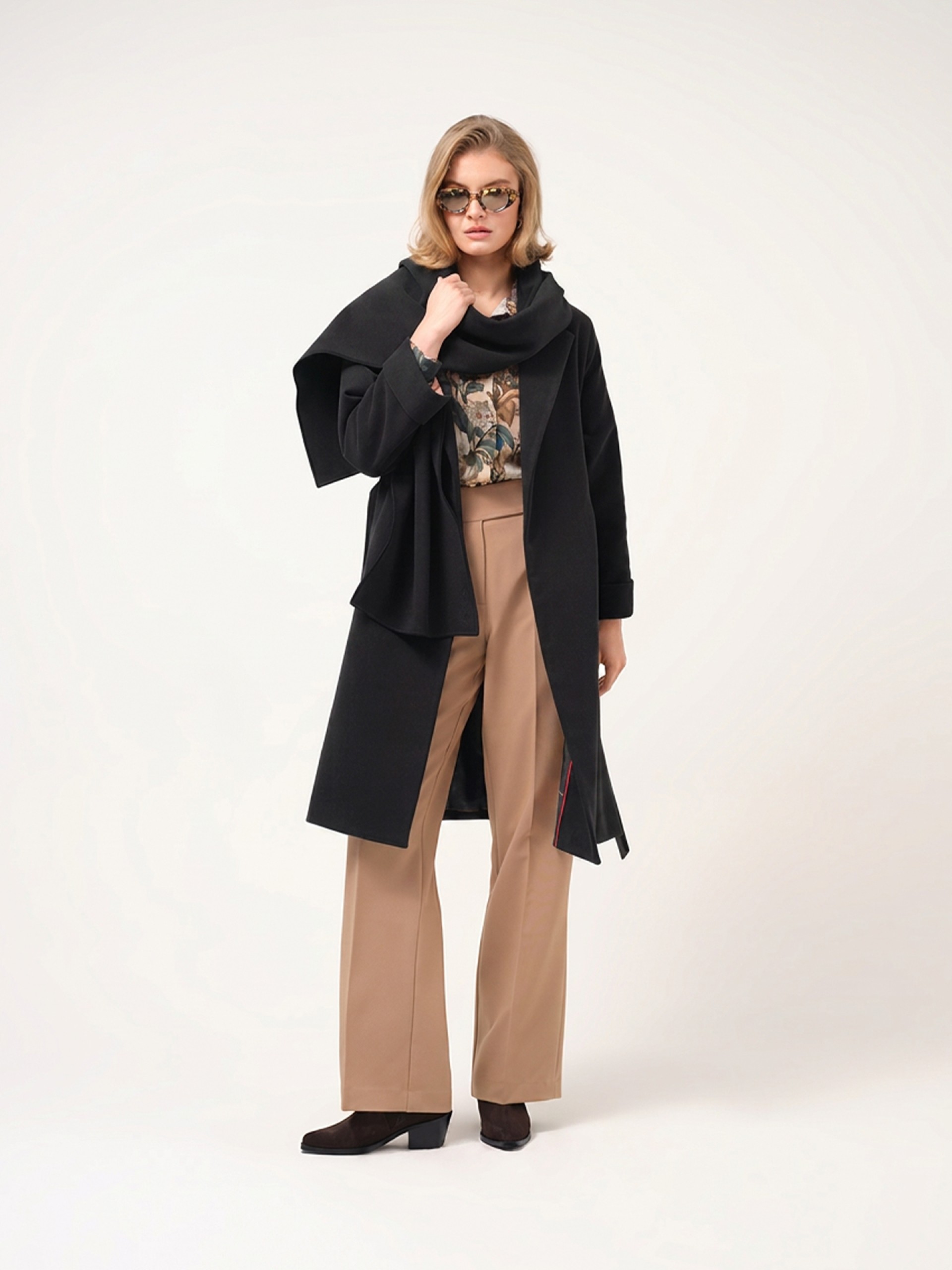 Casaco midi robe