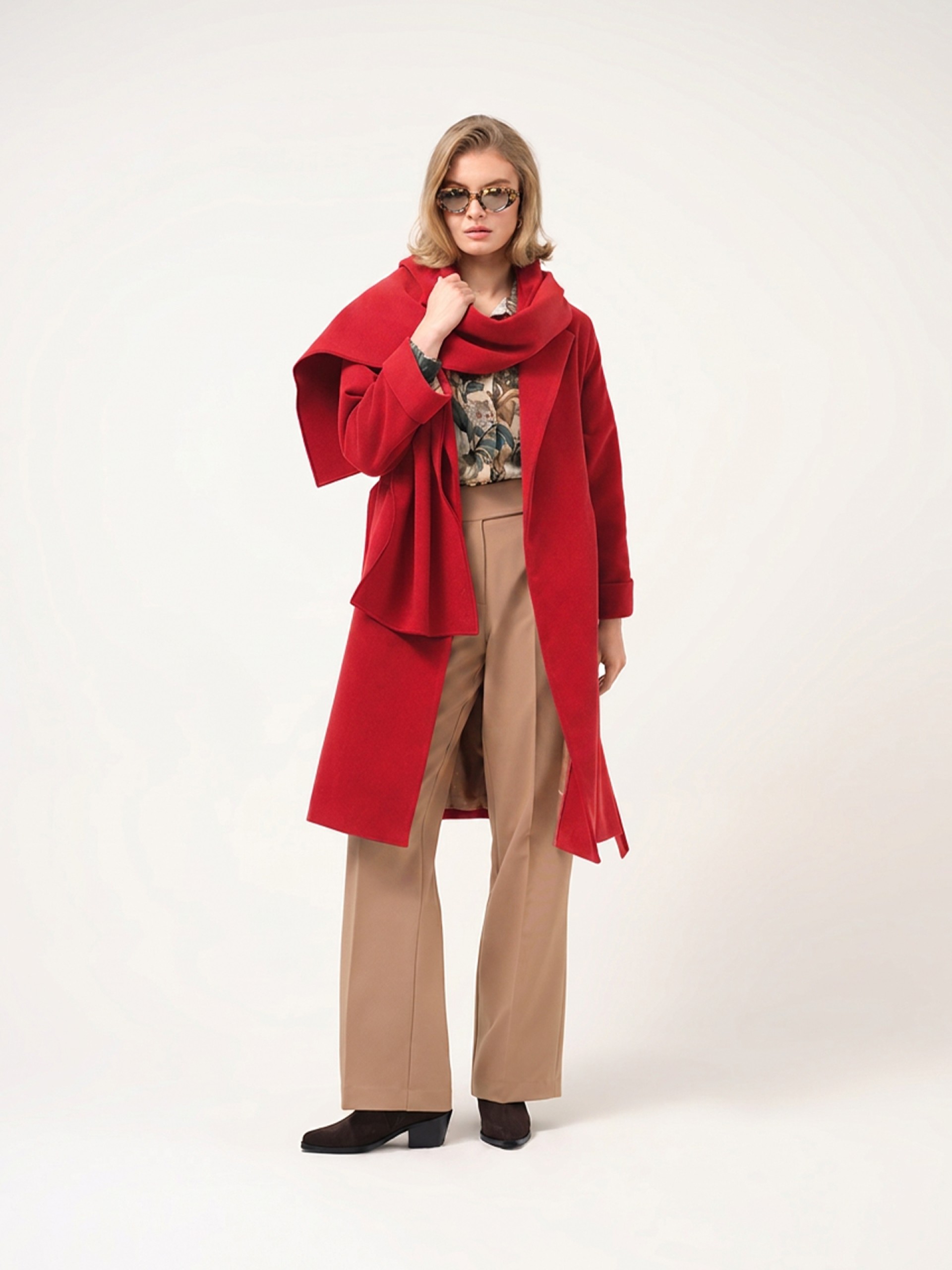 Casaco midi robe