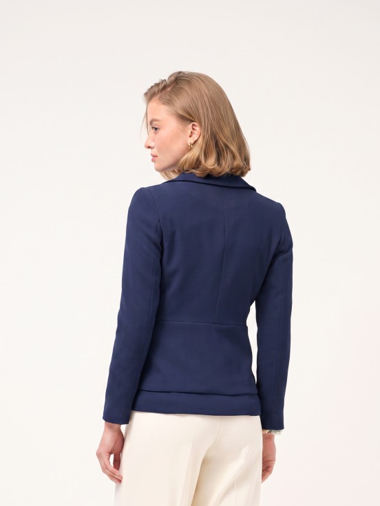 Plain blazer with flap