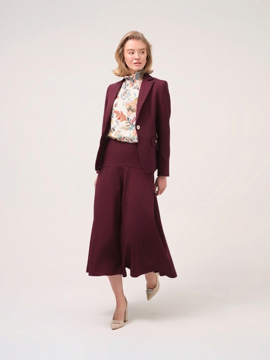 Blazer with pocket appliqués