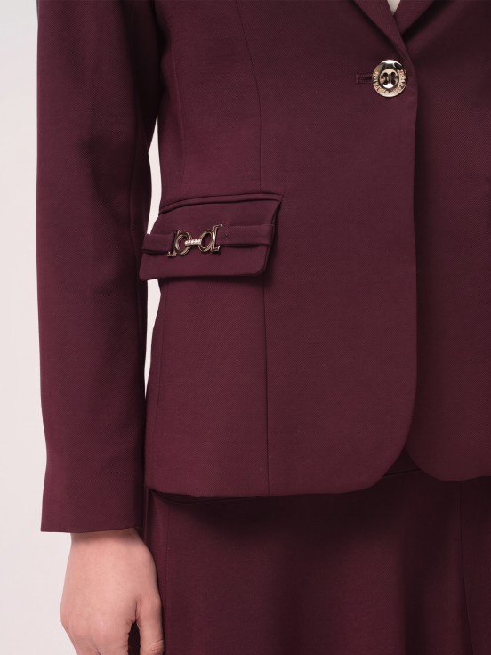 Blazer with pocket appliqués