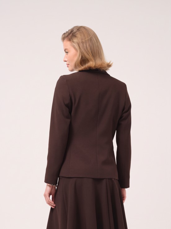 Blazer with pocket appliqués