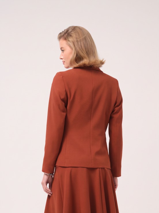 Blazer with pocket appliqués
