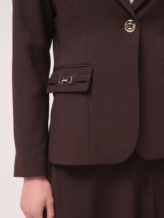 Blazer with pocket appliqués