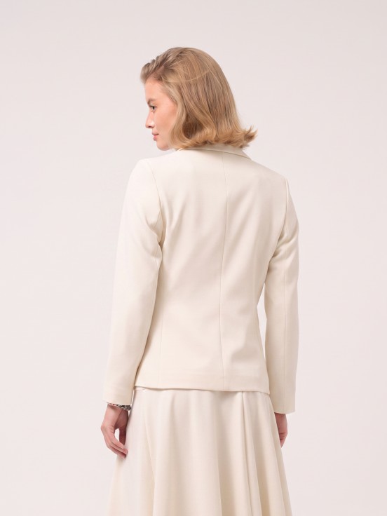 Blazer with pocket appliqués