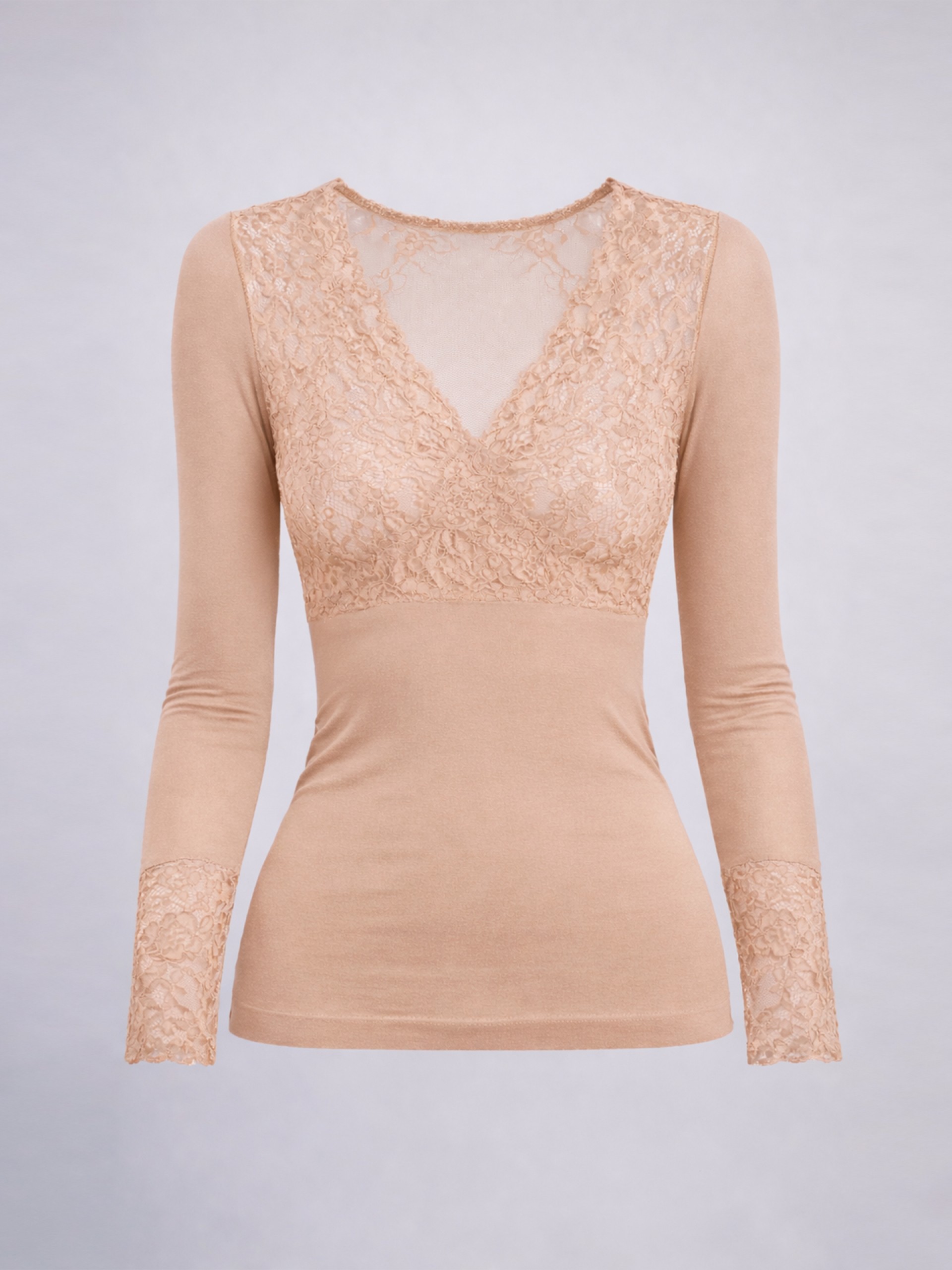 Camisola com renda em trespasse