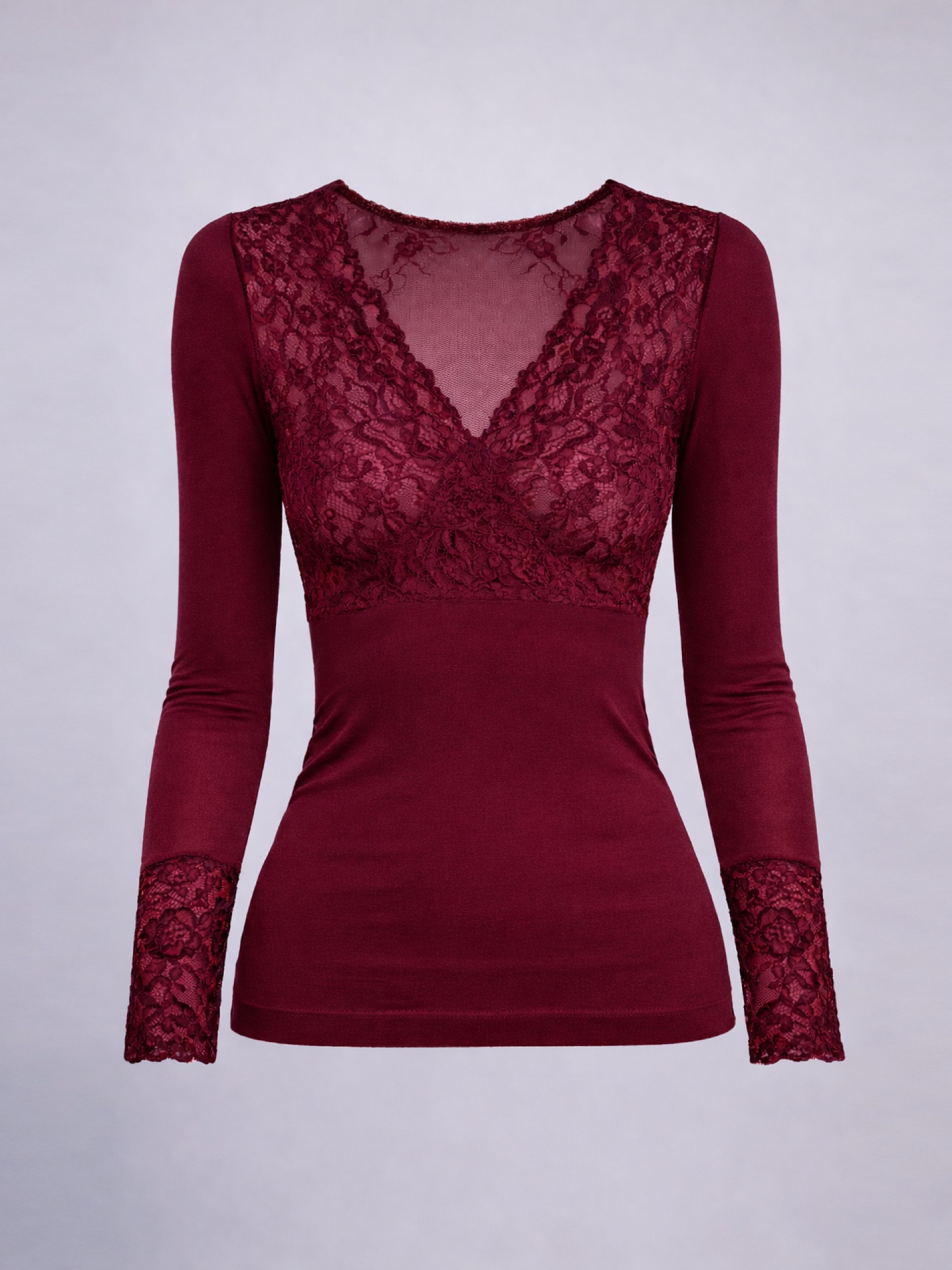 Camisola com renda em trespasse